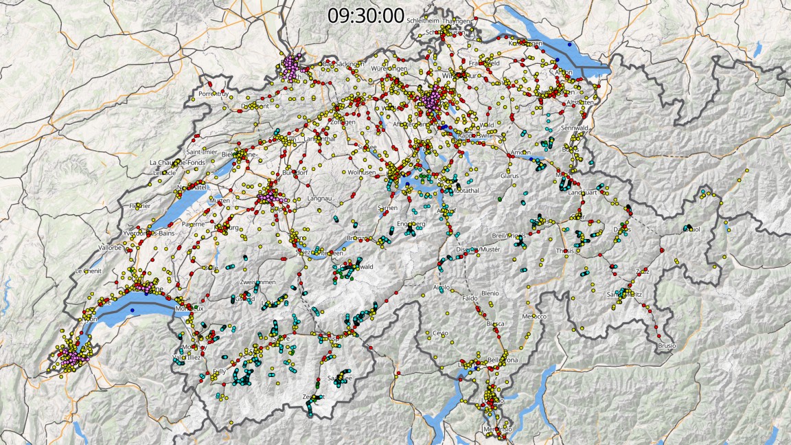 Animierter Fahrplan Schweiz