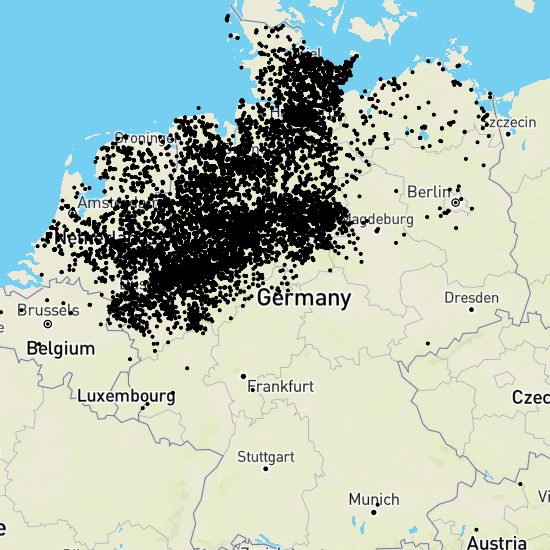 Example: Street and place names in Europe